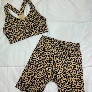 KYODAN Cheetah Print Cycle Short Set